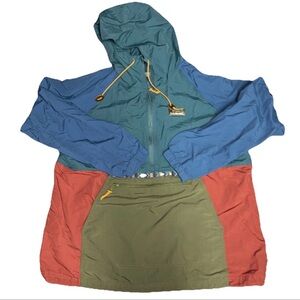L.L. Bean Colorblock Aztec Windbreaker Jacket Size XL